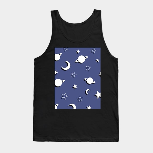 Planets, Moons and Stars Celestial Design Tank Top by OneThreeSix